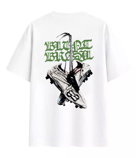 Camiseta Masculina Blunt Basica Historia Manga Curta Estampada - Branco