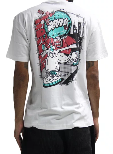 Camiseta Masculina Blunt Basica Logo Manga Curta Estampada - Branco