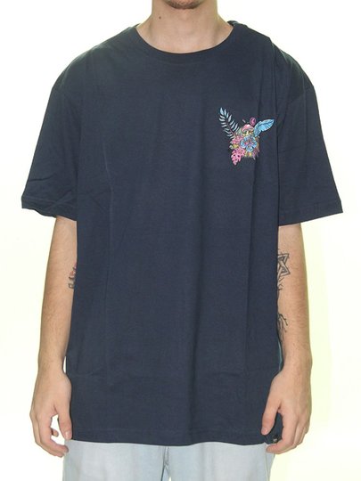 Camiseta Masculina Blunt Basica Mushroom Manga Curta Estampada - Marinho