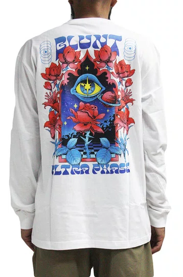 Camiseta Masculina Blunt Eden Manga Longa Estampada - Branco