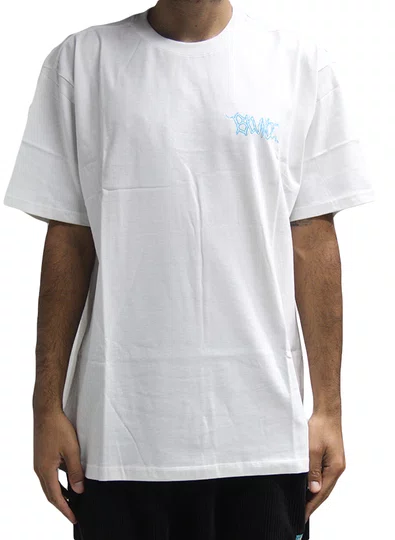 Camiseta Masculina Blunt Logpo Shock Manga Curta Estampada - Branco