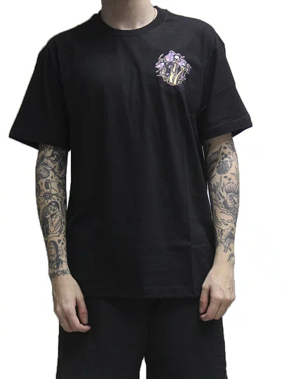 Camiseta Masculina Blunt Mushy Manga Curta Estampada - Preto