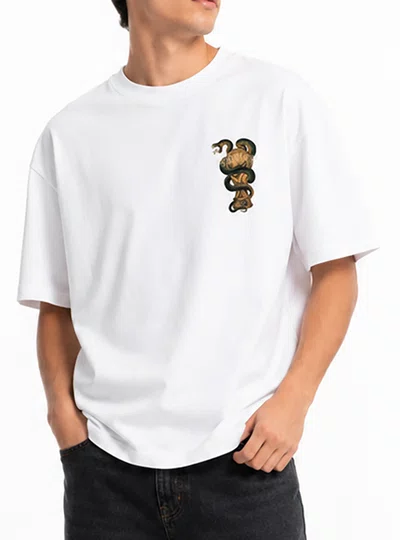Camiseta Masculina Blunt Over Conquista Manga Curta Estampada - Branco