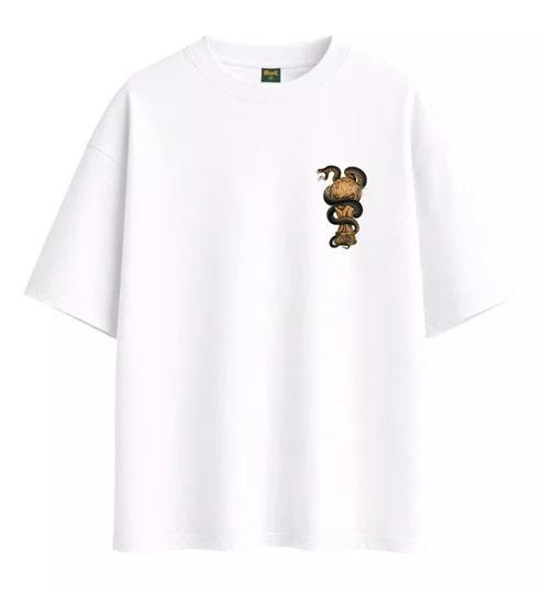 Camiseta Masculina Blunt Over Conquista Manga Curta Estampada - Branco