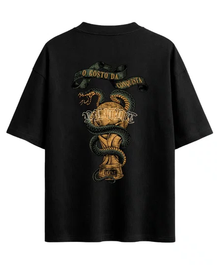 Camiseta Masculina Blunt Over Conquista Manga Curta Estampada - Preto