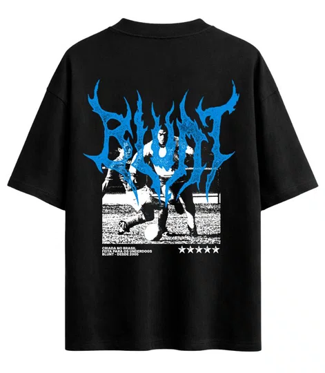 Camiseta Masculina Blunt Over Garrincha Manga Curta Estampada - Preto