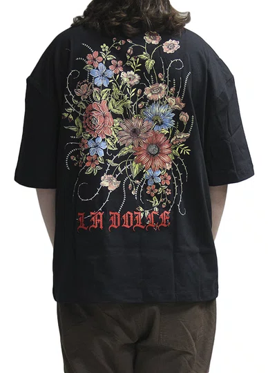 Camiseta Masculina Blunt Over Giardino Manga Curta Estampada - Preto