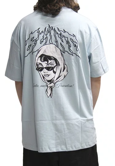 Camiseta Masculina Blunt Vitti B Manga Curta Estampada - Azul