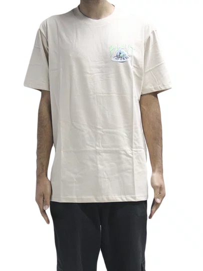 Camiseta Masculina Blunt Zrek Manga Curta Estampada - Creme
