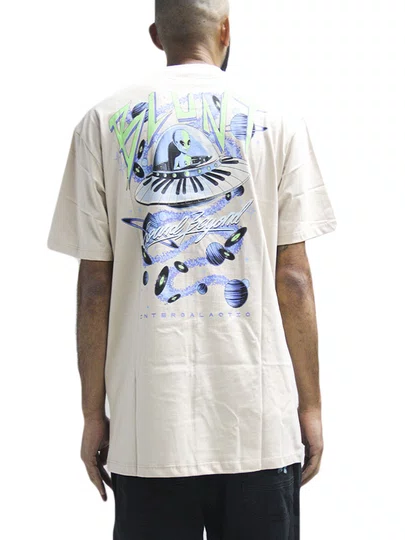 Camiseta Masculina Blunt Zrek Manga Curta Estampada - Creme
