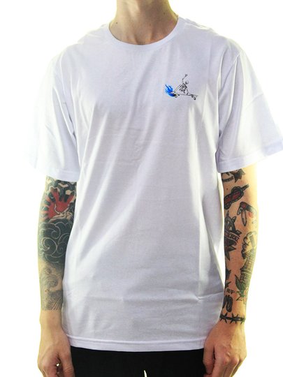 Camiseta Masculina Bonebreakers Manga Curta Estampada - Branco