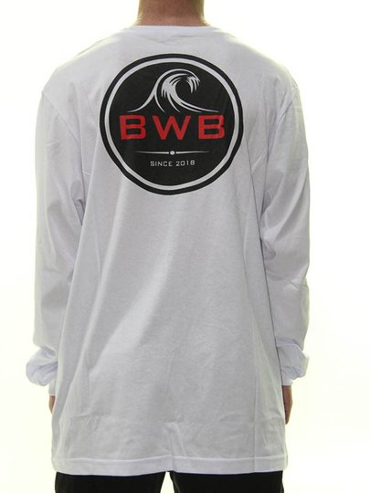 Camiseta Masculina BWB Logo Chest Manga Longa Estampada - Branco