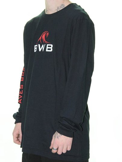 Camiseta Masculina BWB Logo Chest Manga Longa Estampada - Preto