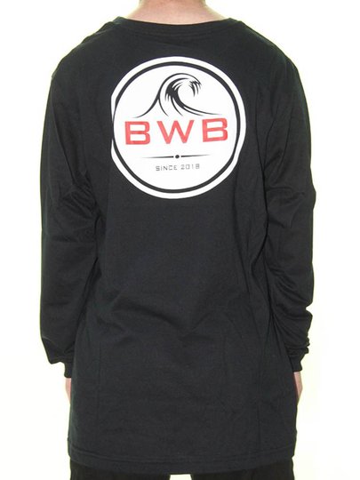 Camiseta Masculina BWB Logo Chest Manga Longa Estampada - Preto