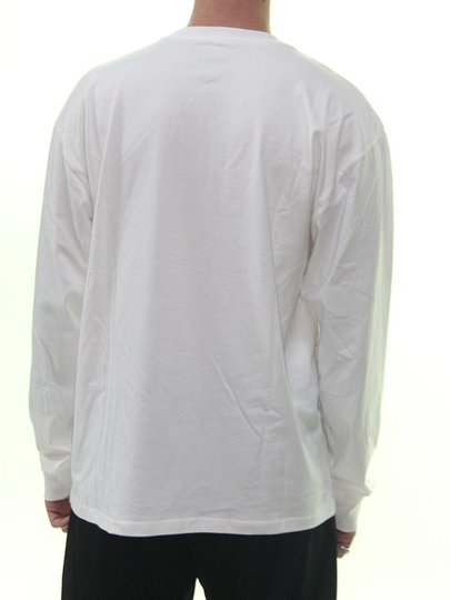 Camiseta Masculina Champion 5 OZ Script Manga Longa Estampada - Branco