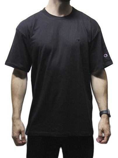 Camiseta Masculina Champion Ath Basic C Emb Logo - Preto