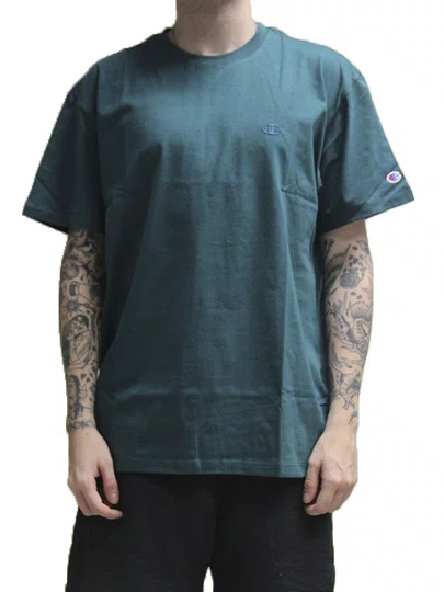 Camiseta Masculina Champion ATH Basic C Emb Logo - Verde