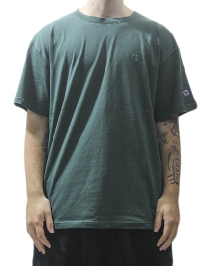 Camiseta Masculina Champion ATH Basic C Emb Logo - Verde