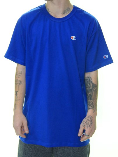 Camiseta Masculina Champion C Logo Manga Curta Estampada - Azul