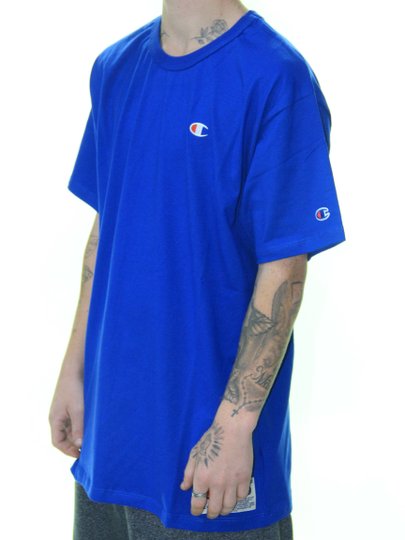 Camiseta Masculina Champion C Logo Manga Curta Estampada - Azul