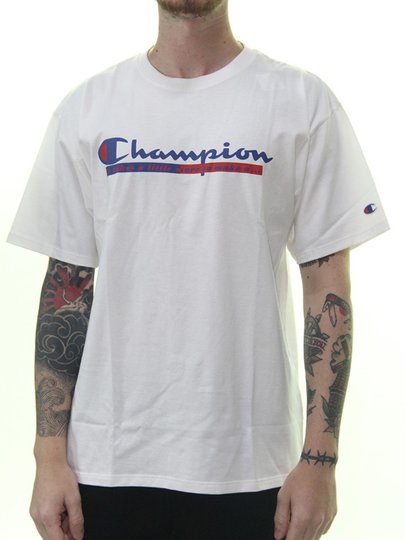 Camiseta Masculina Champion Logo It Takes  Litle More Manga Curta Estampada - Branco