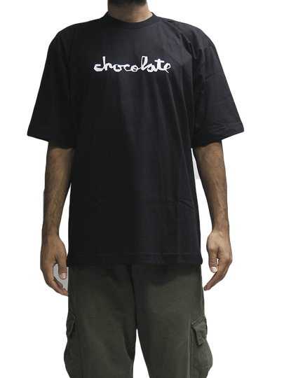 Camiseta Masculina Chocolate Chuck Over Manga Curta Estampada - Preto