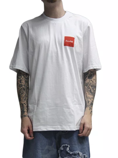 Camiseta Masculina Chocolate Square Manga Curta Estampada - Branco