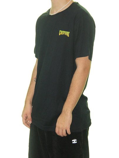 Camiseta Masculina Creature Logo Mini Manga Curta Estampada - Preto