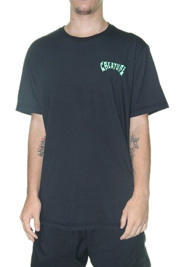 Camiseta Masculina Creature Trader Manga Curta Estampada - Preto