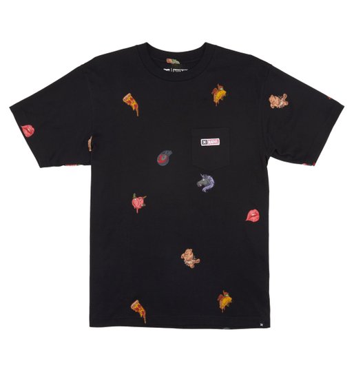 Camiseta Masculina DC All Over Pocket Manga Curta Estampada - Preto