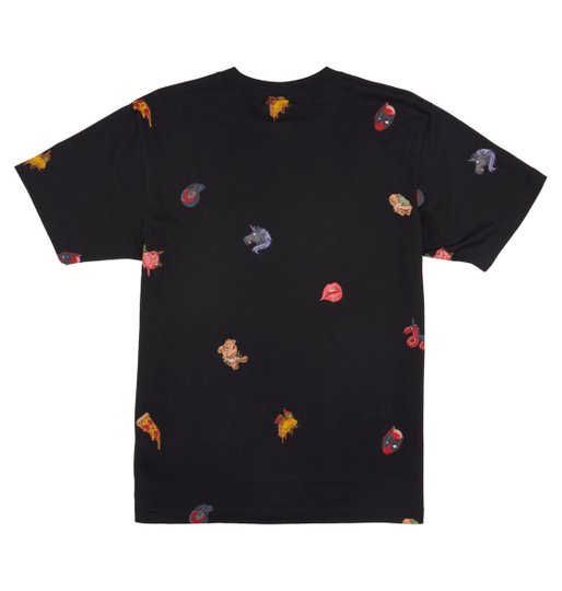 Camiseta Masculina DC All Over Pocket Manga Curta Estampada - Preto