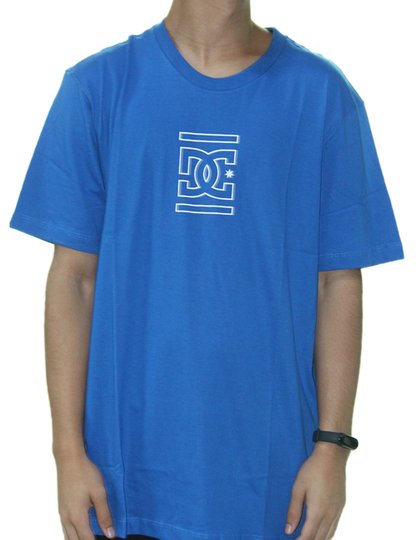 Camiseta Masculina DC Past Future Present Manga Curta Estampada - Azul
