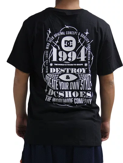 Camiseta Masculina Dc Shape Or Destroy Manga Curta Estampada - Preto