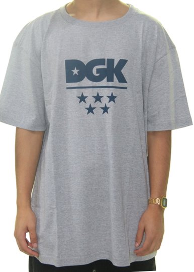 Camiseta Masculina DGK All Star Tee Big Manga Curta Estampada - Cinza Mesclado