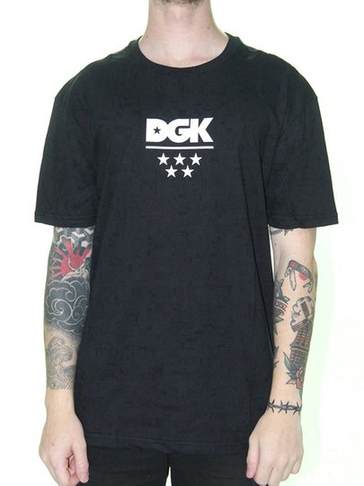Camiseta Masculina DGK All Star Tee Manga Curta Estampada - Preto