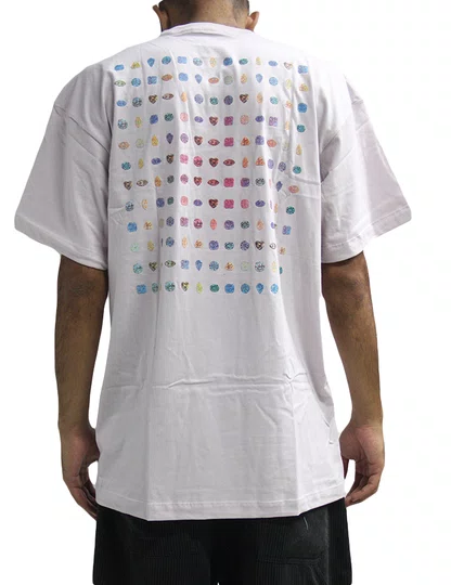 Camiseta Masculina Diamond All Over Gems Manga Curta Estampada - Bege