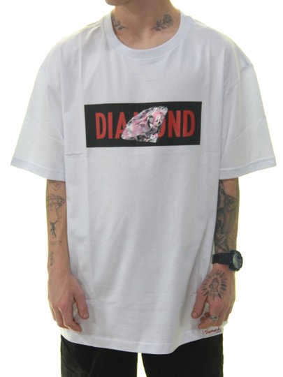 Camiseta Masculina Diamond Bandet Tee Manga Curta Estampada - Branco