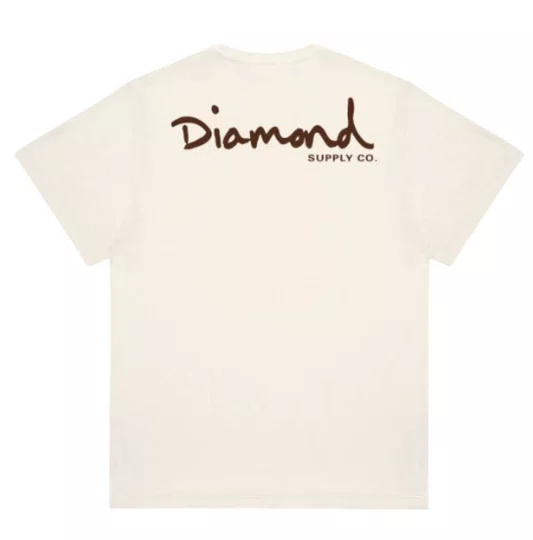 Camiseta Masculina Diamond Brilliant Sign Manga Curta Estampada - Off White