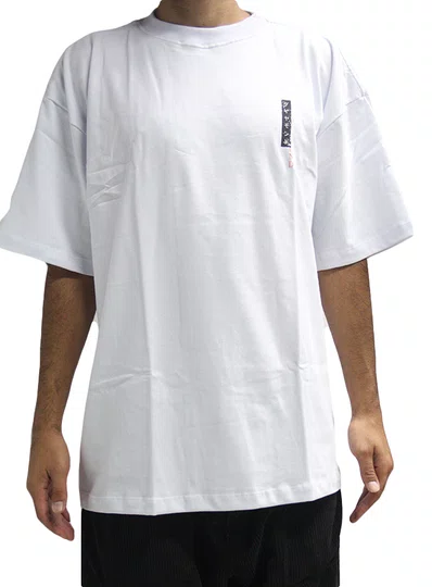 Camiseta Masculina Diamond Dragon Og Oversized Manga Curta Estampada - Branco