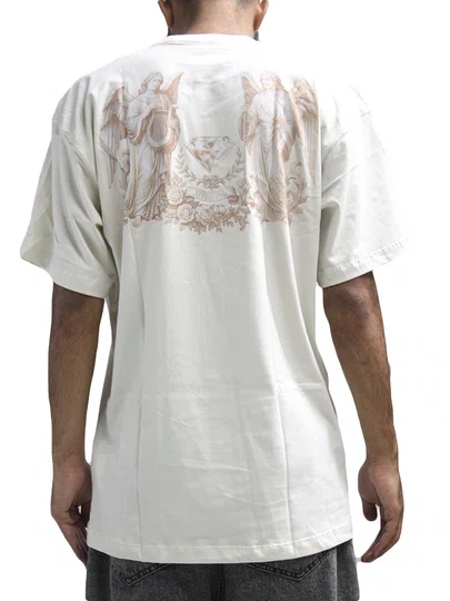 Camiseta Masculina DIamond Eternal Light Manga Curta Estampada - Off White