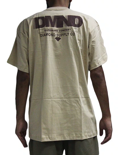 Camiseta Masculina Diamond Hardware Company Manga Curta Estampada - Khaki