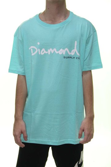 Camiseta Masculina Diamond Og Script Tee - Turquesa