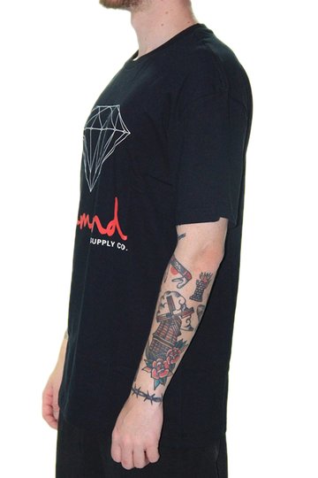 Camiseta Masculina Diamond OG Sign Tee Manga Curta Estampada - Preto