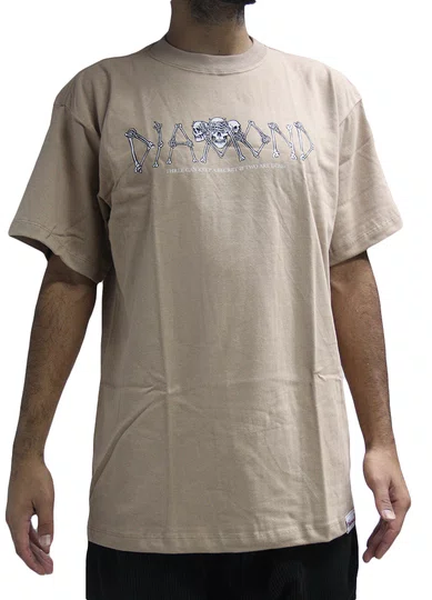 Camiseta Masculina Diamond Secrets Die Manga Curta Estampada - Khaki