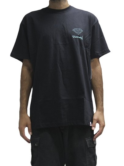 Camiseta Masculina Diamond Small Og Sign Manga Curta Estampada - Preto