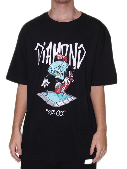 Camiseta Masculina Diamond Sup Pool Manga Curta- Preto
