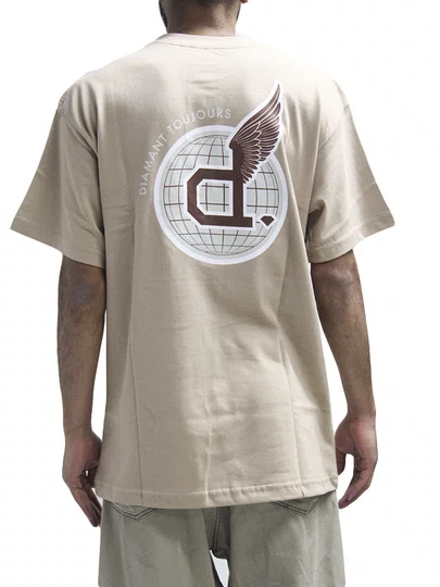 Camiseta Masculina Diamond Wings Manga Curta Estampada - Khaki