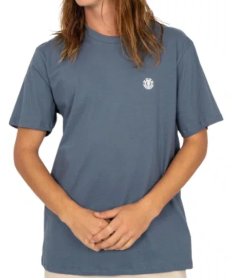 Camiseta Masculina Element Basic Crew Manga Curta Estampada - Azul
