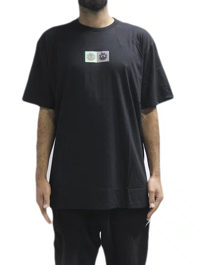 Camiseta Masculina Element Dual Manga Curta Estampada - Preto