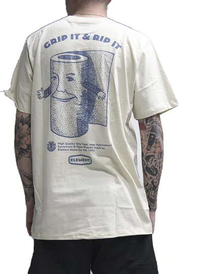 Camiseta Masculina Element Grip It Manga Curta Estampada - Areia